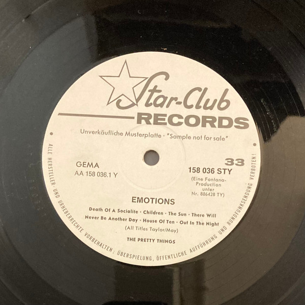 割引料金 The Pretty Things-Emotions☆独Star-Club Orig.プロモ白ラベ