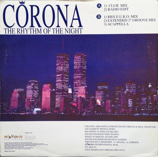 Corona – The Rhythm Of The Night (1993, Vinyl) - Discogs