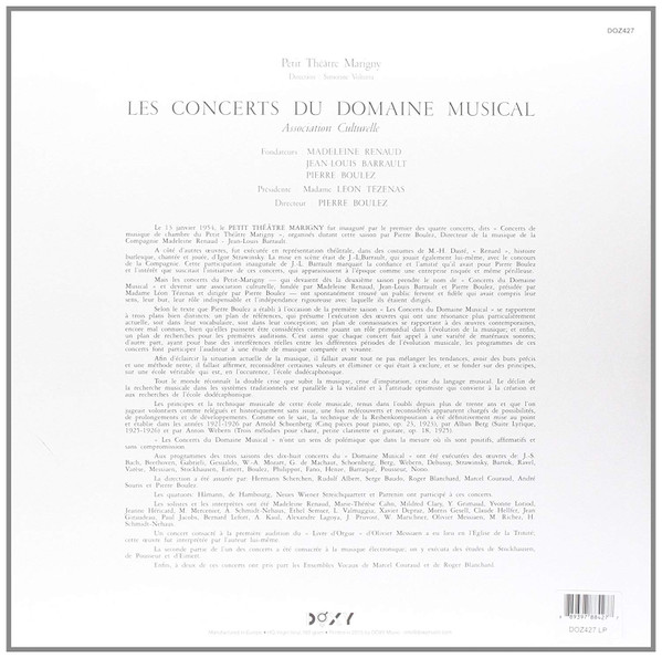 Album herunterladen Webern Nono Stockhausen Boulez - Les Concerts Du Domaine Musical