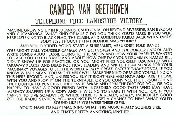 descargar álbum Camper Van Beethoven - Telephone Free Landslide Victory