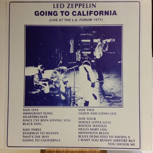 Led Zeppelin – Going To California (1981, Vinyl) - Discogs