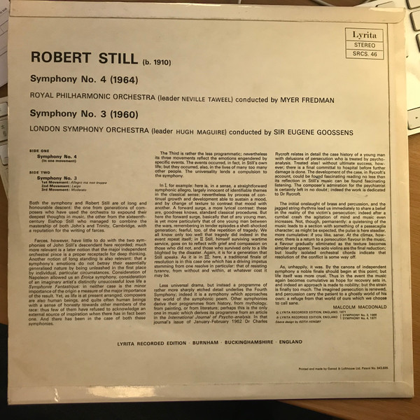 ladda ner album Robert Still - Symphony No 4 Symphony No 3