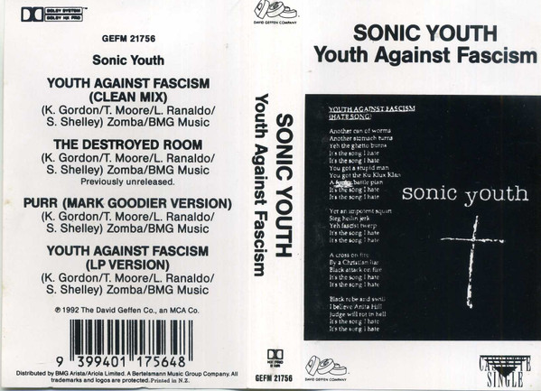 Sonic Youth – Youth Against Fascism (1992, Cassette) - Discogs