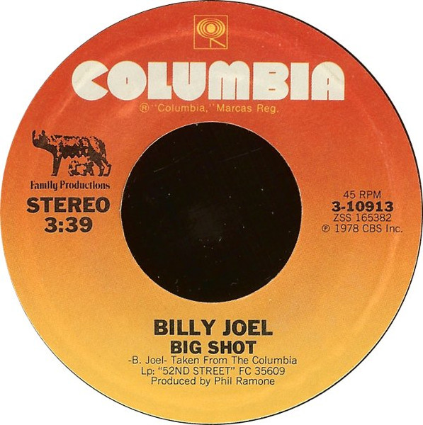 Billy Joel – Big Shot (1979, Pitman Pressing, Vinyl) - Discogs