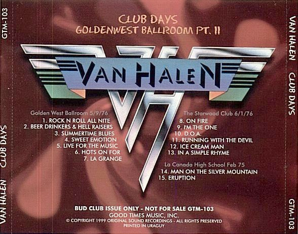 Album herunterladen Van Halen - Club Days