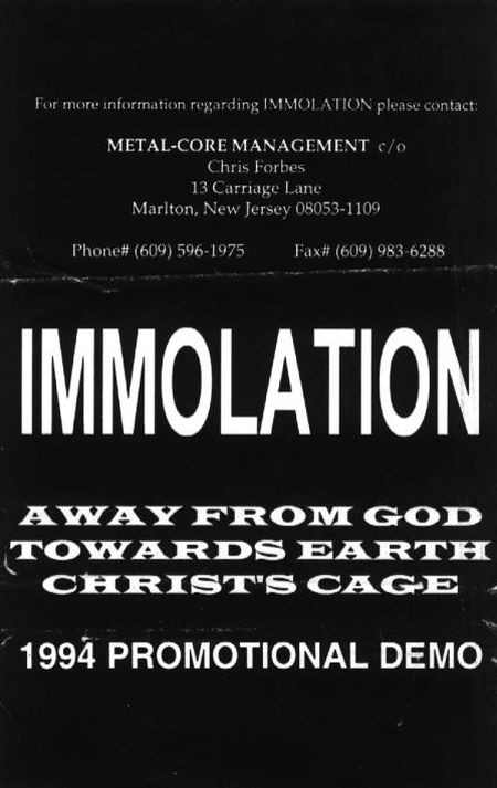 lataa albumi Immolation - 1994 Promotional Demo