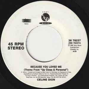 Céline Dion - Because You Loved Me (Theme From "Up Close & Personal") album cover