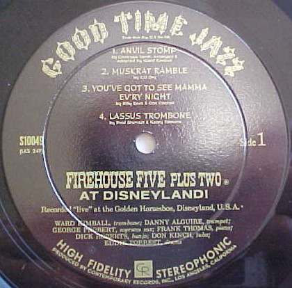 Firehouse Five Plus Two – At Disneyland (1962, Vinyl) - Discogs