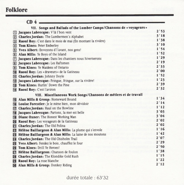 descargar álbum Various - Anthologie de la musique folklorique canadienne Anthology of Canadian Folk Music