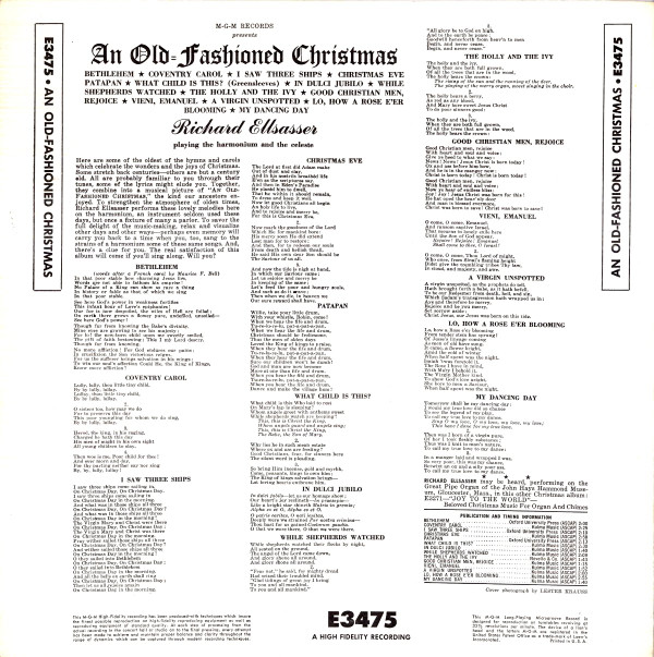 télécharger l'album Richard Ellsasser - An Old Fashioned Christmas