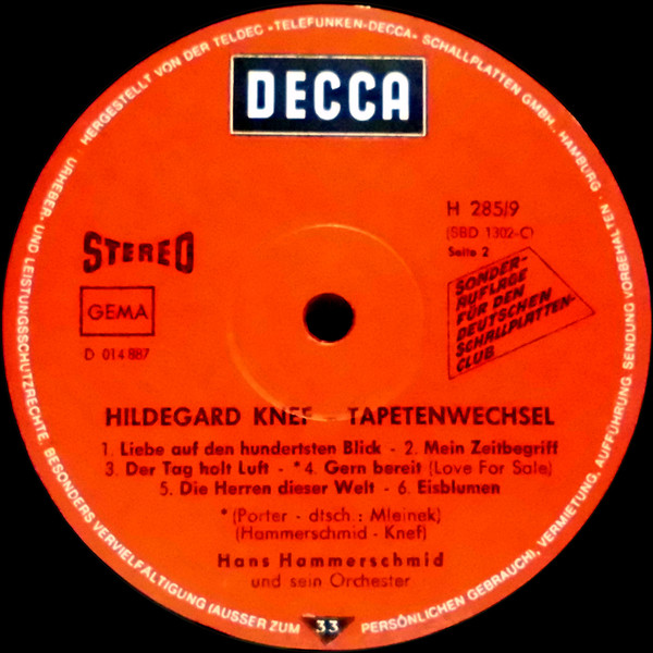 lataa albumi Hildegard Knef - Tapetenwechsel