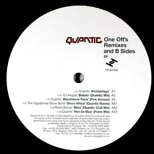 Quantic One Off s Remixes And B Sides 2005 Vinyl Discogs