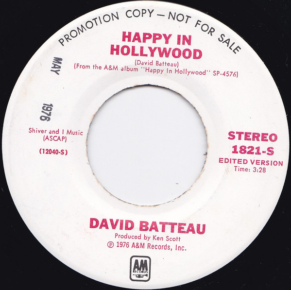 David Batteau – Happy In Hollywood (1976, Vinyl) - Discogs