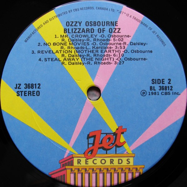 Ozzy Osbourne - Blizzard Of Ozz [Vinyl] | Jet Records (JZ 36812) - 4