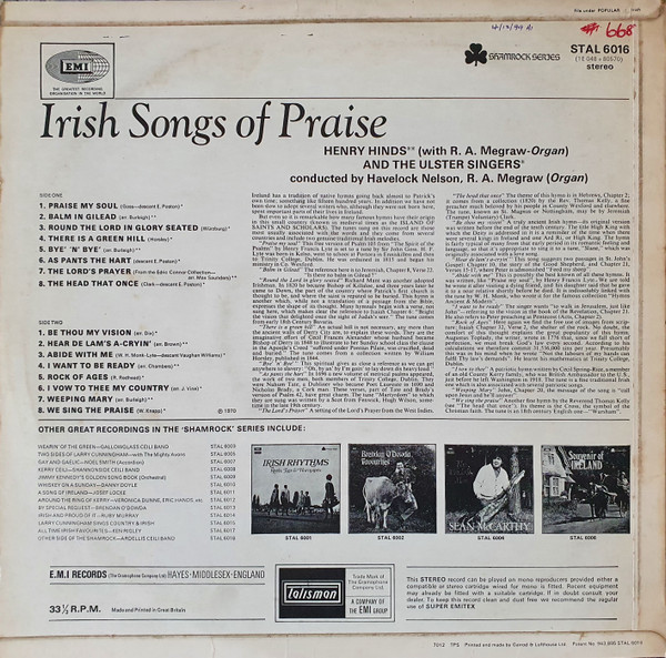 Album herunterladen Henry Hinds and The Ulster Singers - Irish Songs Of Praise