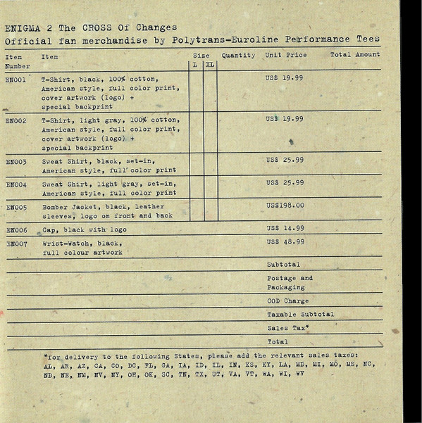 Enigma - The Cross Of Changes | Virgin (V2 7243 8 39236 2 5) - 15