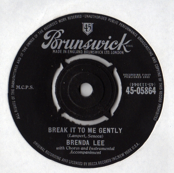 Brenda Lee – Break It To Me Gently (1962, Vinyl) - Discogs