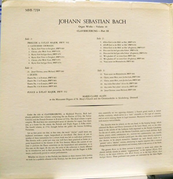 baixar álbum Johann Sebastian Bach Performed By MarieClaire Alain - The Organ Works Of Johann Sebastian Bach Volume 11 Sixteen Chorales