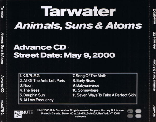 Tarwater Animals Suns & Atoms Analogレコード