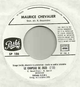 Maurice Chevalier - Le Chapeau De Zozo / La Java En Mineur album cover