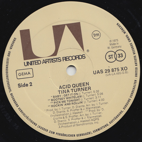 Tina Turner - Acid Queen | United Artists Records (UAS 29 875 XO) - 3