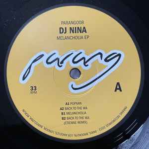 DJ Nina (4) - Melancholia EP album cover