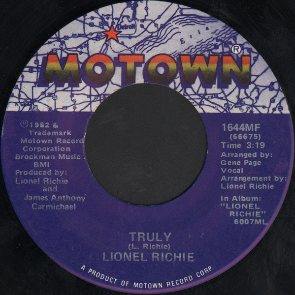 Lionel Richie – Truly (1982, Vinyl) - Discogs