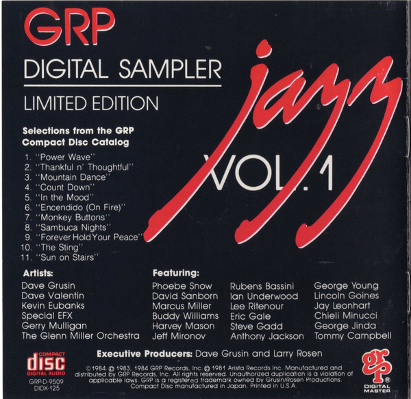 ladda ner album Various - GRP Digital Sampler Limited Edition Jazz Volume 1