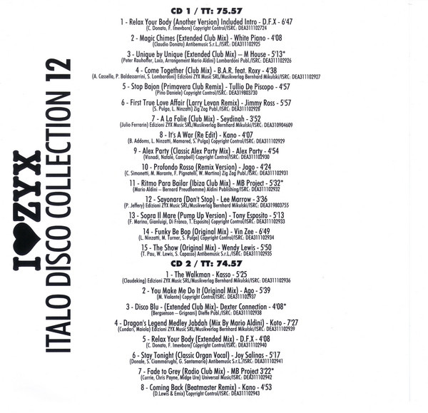 descargar álbum Various - I Love ZYX Italo Disco Collection 12