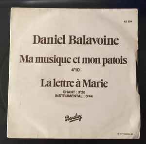 Daniel Balavoine - Ma Musique Et Mon Patois album cover