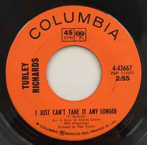 Turley Richards - I Just Can't Take It Any Longer album cover