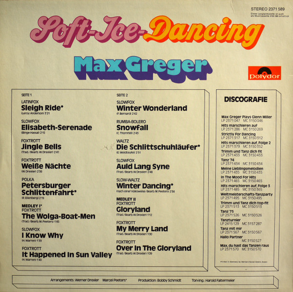 last ned album Max Greger - Soft Ice Dancing