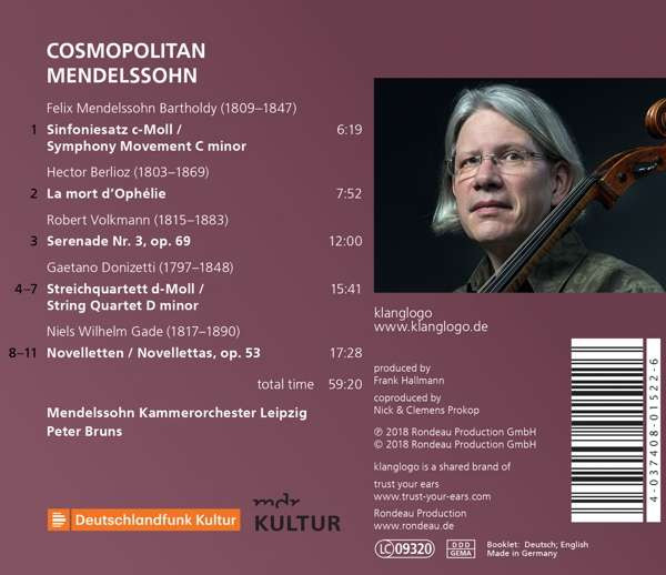 last ned album Mendelssohn Kammerorchester, Peter Bruns - Cosmopolitan Mendelssohn