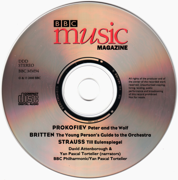 lataa albumi Prokofiev Britten David Attenborough, BBC Philharmonic Tortelier - Peter And The Wolf Young Persons Guide To The Orchestra