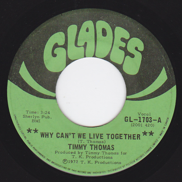 Timmy Thomas – Why Can't We Live Together (1972, Vinyl) - Discogs