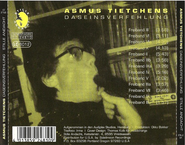 lataa albumi Asmus Tietchens - Daseinsverfehlung