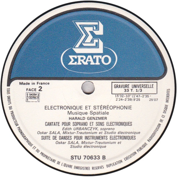 Oskar Sala / Harald Genzmer - Électronique Et Stéréophonie (Musique Spatiale) | Erato (STU 70633) - 6