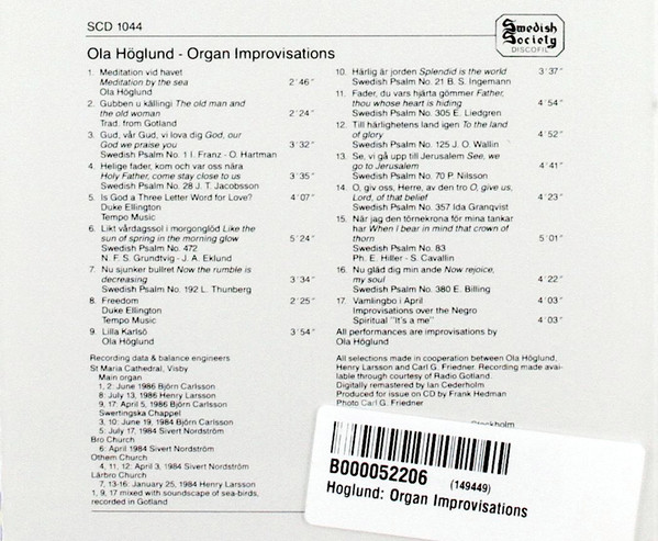 Album herunterladen Ola Höglund - Organ Improvisation