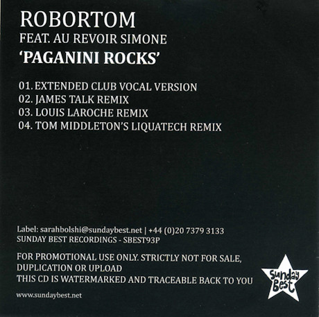 télécharger l'album Robortom Feat Au Revoir Simone - Paganini Rocks