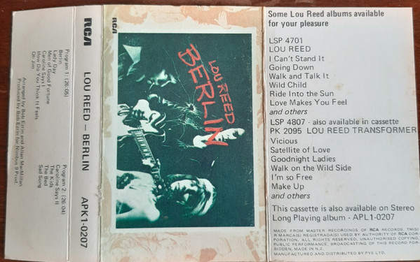 Lou Reed - Berlin | Releases | Discogs