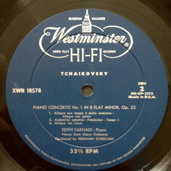 descargar álbum Rachmaninoff Tchaikowsky Vienna State Opera Orchestra, Hermann Scherchen, Edith Farnadi - Tchaikovsky Piano Concerto No 1 Rachmaninoff Piano Concerto No 2