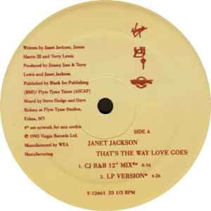 Janet Jackson – That's The Way Love Goes (1993, Vinyl) - Discogs