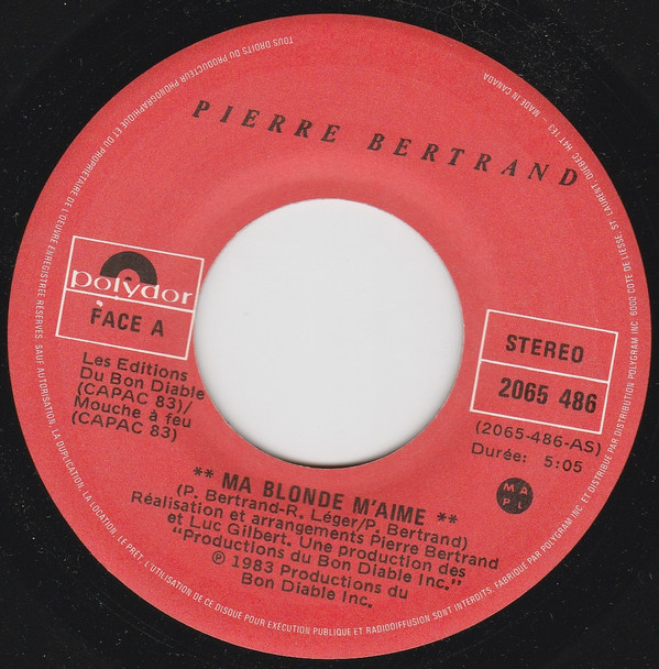 baixar álbum Pierre Bertrand - Ma Blonde Maime Une Infinie Tendresse