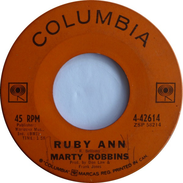 Marty Robbins – Ruby Ann (1962, Vinyl) - Discogs