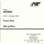 Cover of Fettes Brot Läßt Grüßen, 1998, CDr
