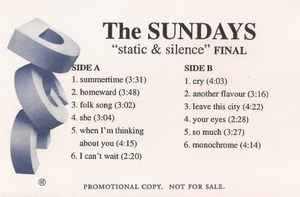 The Sundays Static Silence 1997 CrO Cassette Discogs