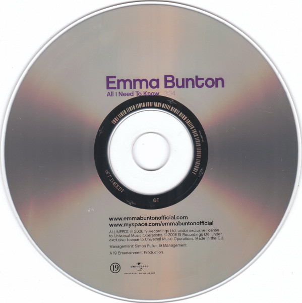 descargar álbum Emma Bunton - All I Need To Know