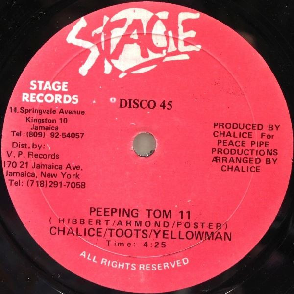 Chalice / Toots / Yellowman – Peeping Tom 11 (1985, Vinyl) - Discogs