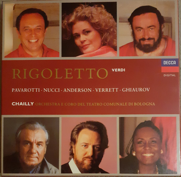 ladda ner album Verdi, Pavarotti, Nucci, Anderson, Verrett, Ghiaurov, Chailly, Orchestra e Coro del Teatro Comunale di Bologna - Rigoletto