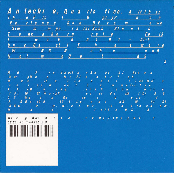 Autechre - Quaristice | Releases | Discogs